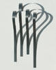 Schattenspiele 1 / Shaddow Play 1, Stahlbänder auf Leinwand / steel sheets on canvas, 70x50 cm