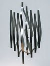 Schattenspiele 3 / Shaddow Play 3, Stahlbänder auf Leinwand / steel sheets on canvas, 70x50 cm